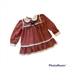 Vintage Girls Pinafore Eyelet Party Dress